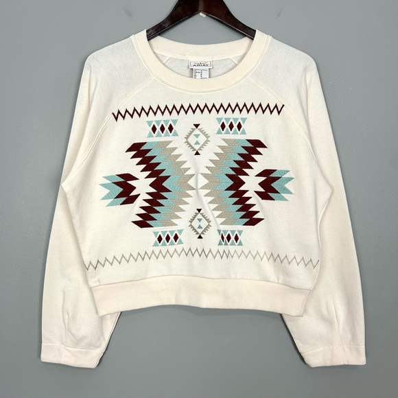 Ariat Wild West Pullover Sweatshirt Women’s Size M Embroidered Southwestern - Picture 2 of 8